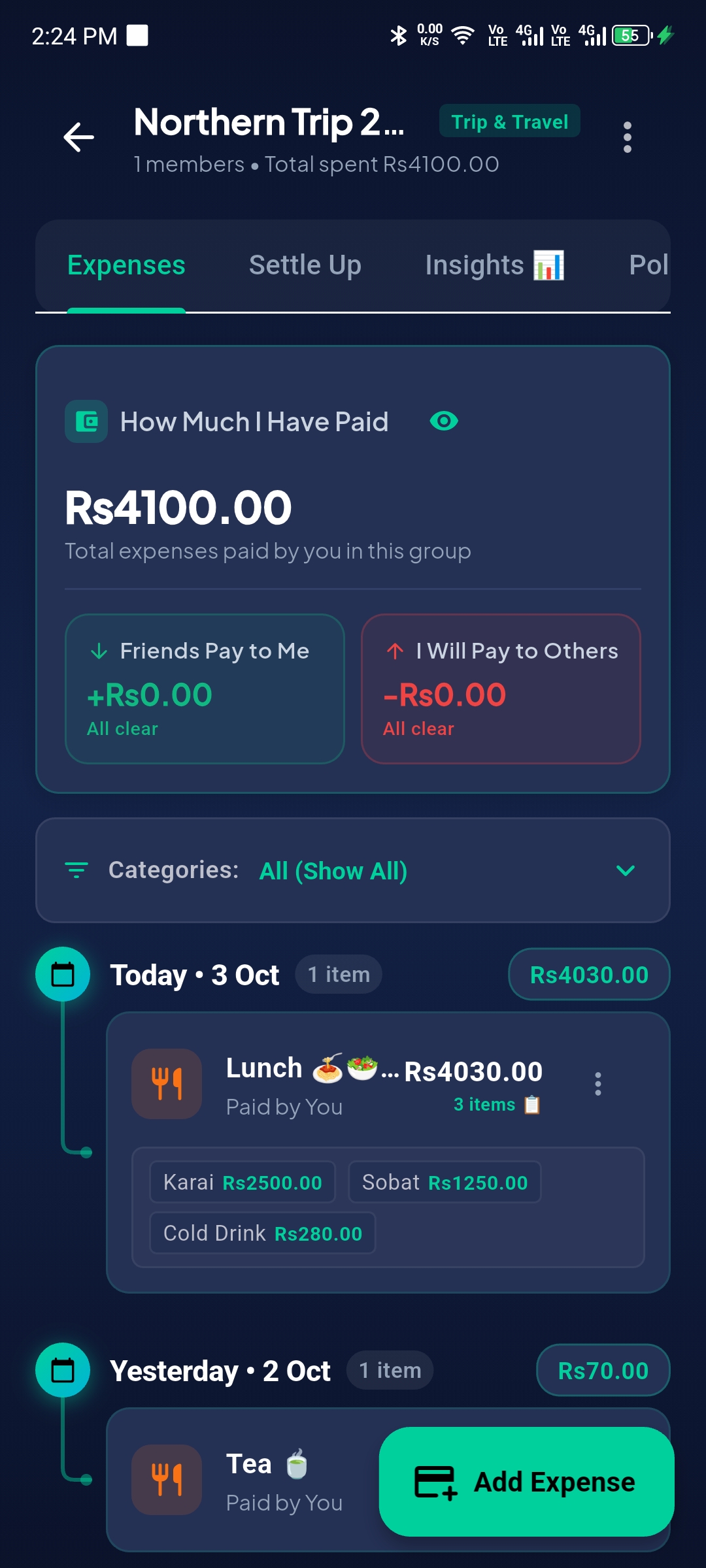 Itemized Expense Ledger